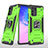 Coque Contour Silicone et Plastique Housse Etui Mat avec Magnetique Support Bague Anneau MQ1 pour Samsung Galaxy A91 Vert