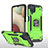 Coque Contour Silicone et Plastique Housse Etui Mat avec Magnetique Support Bague Anneau MQ1 pour Samsung Galaxy F12 Vert