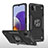 Coque Contour Silicone et Plastique Housse Etui Mat avec Magnetique Support Bague Anneau MQ1 pour Samsung Galaxy F42 5G Noir