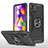 Coque Contour Silicone et Plastique Housse Etui Mat avec Magnetique Support Bague Anneau MQ1 pour Samsung Galaxy M31s Noir