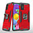 Coque Contour Silicone et Plastique Housse Etui Mat avec Magnetique Support Bague Anneau MQ1 pour Samsung Galaxy M40S Rouge