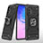 Coque Contour Silicone et Plastique Housse Etui Mat avec Magnetique Support Bague Anneau MQ1 pour Samsung Galaxy M80S Noir