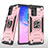 Coque Contour Silicone et Plastique Housse Etui Mat avec Magnetique Support Bague Anneau MQ1 pour Samsung Galaxy M80S Or Rose