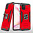 Coque Contour Silicone et Plastique Housse Etui Mat avec Magnetique Support Bague Anneau MQ1 pour Samsung Galaxy Note 10 Lite Rouge