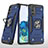 Coque Contour Silicone et Plastique Housse Etui Mat avec Magnetique Support Bague Anneau MQ1 pour Samsung Galaxy S20 Bleu