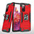 Coque Contour Silicone et Plastique Housse Etui Mat avec Magnetique Support Bague Anneau MQ1 pour Samsung Galaxy S20 FE 4G Rouge