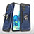 Coque Contour Silicone et Plastique Housse Etui Mat avec Magnetique Support Bague Anneau MQ1 pour Samsung Galaxy S20 Plus Bleu