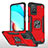 Coque Contour Silicone et Plastique Housse Etui Mat avec Magnetique Support Bague Anneau MQ1 pour Xiaomi Redmi 10 4G Rouge