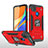 Coque Contour Silicone et Plastique Housse Etui Mat avec Magnetique Support Bague Anneau MQ1 pour Xiaomi Redmi 10A 4G Rouge