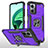 Coque Contour Silicone et Plastique Housse Etui Mat avec Magnetique Support Bague Anneau MQ1 pour Xiaomi Redmi 11 Prime 5G Violet