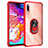 Coque Contour Silicone et Plastique Housse Etui Mat avec Magnetique Support Bague Anneau MQ2 pour Samsung Galaxy A70 Rouge