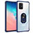 Coque Contour Silicone et Plastique Housse Etui Mat avec Magnetique Support Bague Anneau MQ2 pour Samsung Galaxy A91 Bleu