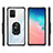 Coque Contour Silicone et Plastique Housse Etui Mat avec Magnetique Support Bague Anneau MQ2 pour Samsung Galaxy A91 Petit