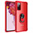 Coque Contour Silicone et Plastique Housse Etui Mat avec Magnetique Support Bague Anneau MQ2 pour Samsung Galaxy S20 FE 4G Rouge