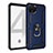 Coque Contour Silicone et Plastique Housse Etui Mat avec Magnetique Support Bague Anneau MQ3 pour Google Pixel 4 Bleu