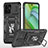 Coque Contour Silicone et Plastique Housse Etui Mat avec Magnetique Support Bague Anneau MQ3 pour Motorola Moto G Power 5G (2023) Noir