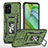 Coque Contour Silicone et Plastique Housse Etui Mat avec Magnetique Support Bague Anneau MQ3 pour Motorola Moto G Power 5G (2023) Vert