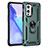 Coque Contour Silicone et Plastique Housse Etui Mat avec Magnetique Support Bague Anneau MQ3 pour OnePlus 9 5G Vert