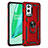 Coque Contour Silicone et Plastique Housse Etui Mat avec Magnetique Support Bague Anneau MQ3 pour OnePlus 9 Pro 5G Rouge