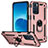 Coque Contour Silicone et Plastique Housse Etui Mat avec Magnetique Support Bague Anneau MQ3 pour Oppo Reno6 5G Or Rose