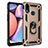 Coque Contour Silicone et Plastique Housse Etui Mat avec Magnetique Support Bague Anneau MQ3 pour Samsung Galaxy A10s Or