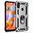 Coque Contour Silicone et Plastique Housse Etui Mat avec Magnetique Support Bague Anneau MQ3 pour Samsung Galaxy A11 Argent