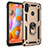 Coque Contour Silicone et Plastique Housse Etui Mat avec Magnetique Support Bague Anneau MQ3 pour Samsung Galaxy A11 Or