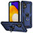 Coque Contour Silicone et Plastique Housse Etui Mat avec Magnetique Support Bague Anneau MQ3 pour Samsung Galaxy A13 4G Bleu