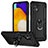 Coque Contour Silicone et Plastique Housse Etui Mat avec Magnetique Support Bague Anneau MQ3 pour Samsung Galaxy A13 4G Noir