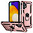 Coque Contour Silicone et Plastique Housse Etui Mat avec Magnetique Support Bague Anneau MQ3 pour Samsung Galaxy A13 4G Or Rose