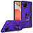 Coque Contour Silicone et Plastique Housse Etui Mat avec Magnetique Support Bague Anneau MQ3 pour Samsung Galaxy A42 5G Violet