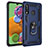 Coque Contour Silicone et Plastique Housse Etui Mat avec Magnetique Support Bague Anneau MQ3 pour Samsung Galaxy A70E Bleu