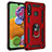 Coque Contour Silicone et Plastique Housse Etui Mat avec Magnetique Support Bague Anneau MQ3 pour Samsung Galaxy A70E Rouge