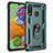 Coque Contour Silicone et Plastique Housse Etui Mat avec Magnetique Support Bague Anneau MQ3 pour Samsung Galaxy A70E Vert