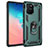 Coque Contour Silicone et Plastique Housse Etui Mat avec Magnetique Support Bague Anneau MQ3 pour Samsung Galaxy A91 Petit