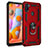 Coque Contour Silicone et Plastique Housse Etui Mat avec Magnetique Support Bague Anneau MQ3 pour Samsung Galaxy M11 Rouge