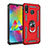 Coque Contour Silicone et Plastique Housse Etui Mat avec Magnetique Support Bague Anneau MQ3 pour Samsung Galaxy M20 Rouge