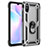 Coque Contour Silicone et Plastique Housse Etui Mat avec Magnetique Support Bague Anneau MQ3 pour Xiaomi Redmi 9A Argent