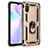 Coque Contour Silicone et Plastique Housse Etui Mat avec Magnetique Support Bague Anneau MQ3 pour Xiaomi Redmi 9A Or