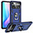 Coque Contour Silicone et Plastique Housse Etui Mat avec Magnetique Support Bague Anneau MQ3 pour Xiaomi Redmi Note 11E Pro 5G Bleu