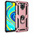 Coque Contour Silicone et Plastique Housse Etui Mat avec Magnetique Support Bague Anneau MQ3 pour Xiaomi Redmi Note 9 Pro Max Or Rose