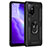 Coque Contour Silicone et Plastique Housse Etui Mat avec Magnetique Support Bague Anneau MQ4 pour Oppo F19 Pro+ Plus 5G Noir