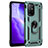 Coque Contour Silicone et Plastique Housse Etui Mat avec Magnetique Support Bague Anneau MQ4 pour Oppo F19 Pro+ Plus 5G Vert