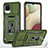 Coque Contour Silicone et Plastique Housse Etui Mat avec Magnetique Support Bague Anneau MQ4 pour Samsung Galaxy A12 Vert