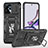 Coque Contour Silicone et Plastique Housse Etui Mat avec Magnetique Support Bague Anneau MQ6 pour Motorola Moto G23 Noir