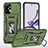 Coque Contour Silicone et Plastique Housse Etui Mat avec Magnetique Support Bague Anneau MQ6 pour Motorola Moto G23 Vert