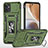 Coque Contour Silicone et Plastique Housse Etui Mat avec Magnetique Support Bague Anneau MQ6 pour Motorola Moto G32 Vert