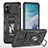 Coque Contour Silicone et Plastique Housse Etui Mat avec Magnetique Support Bague Anneau MQ6 pour Motorola Moto G53j 5G Petit