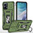 Coque Contour Silicone et Plastique Housse Etui Mat avec Magnetique Support Bague Anneau MQ6 pour Motorola Moto G53y 5G Vert