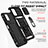 Coque Contour Silicone et Plastique Housse Etui Mat avec Magnetique Support Bague Anneau MQ6 pour Samsung Galaxy A03s Petit